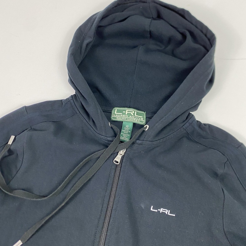 Lauren Ralph Lauren Hoodie Womens XS Black Full Zip L-RL Lauren Active